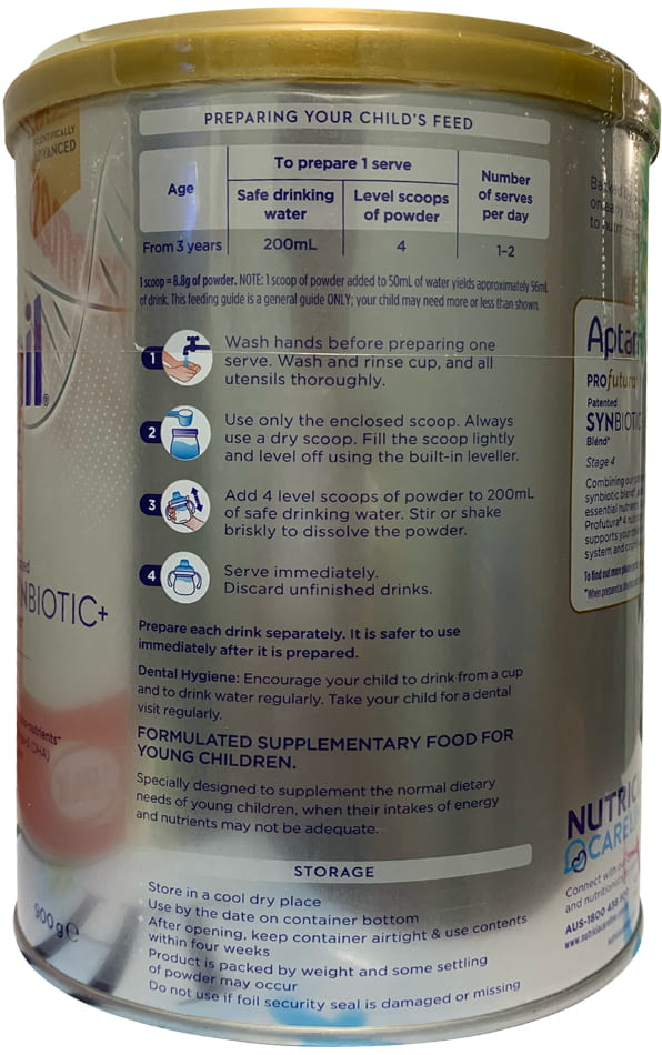 Sữa Aptamil Profutura Úc số 4 lon 900g cho trẻ từ 3 tuổi